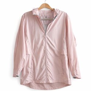 MEC Lightweight Hooded Windbreaker Jacket Pink Ripstop Rain Shell M